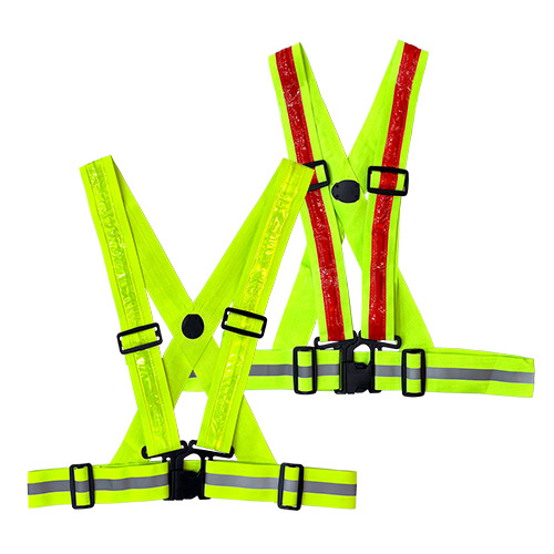 LED X밴드 USB충전조끼 형광색