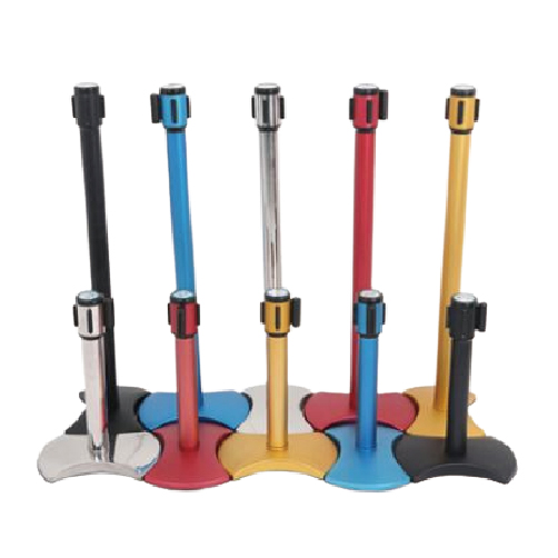 벨트차단봉 H형(칼라) / 2M-5cm 봉:골드 / 벨트:청색