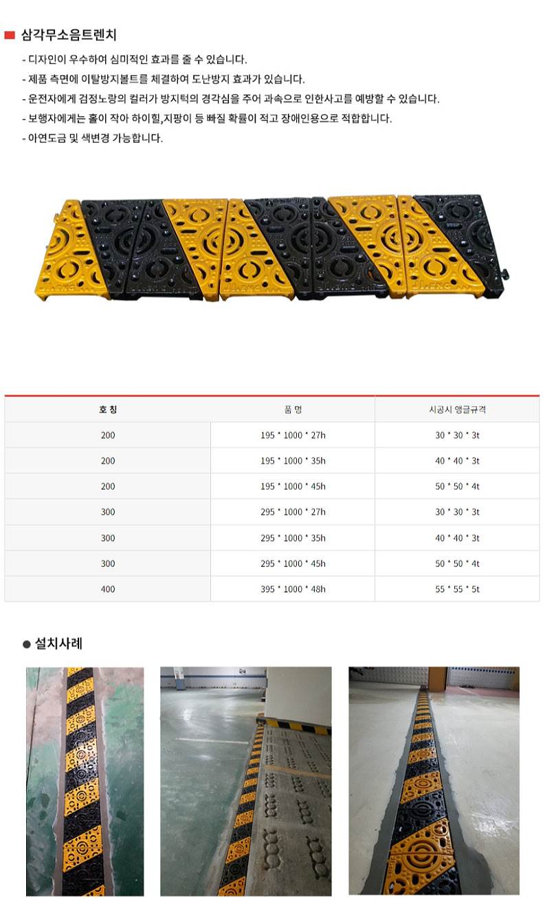 삼각 무소음트렌치 / 미터당 300×H27