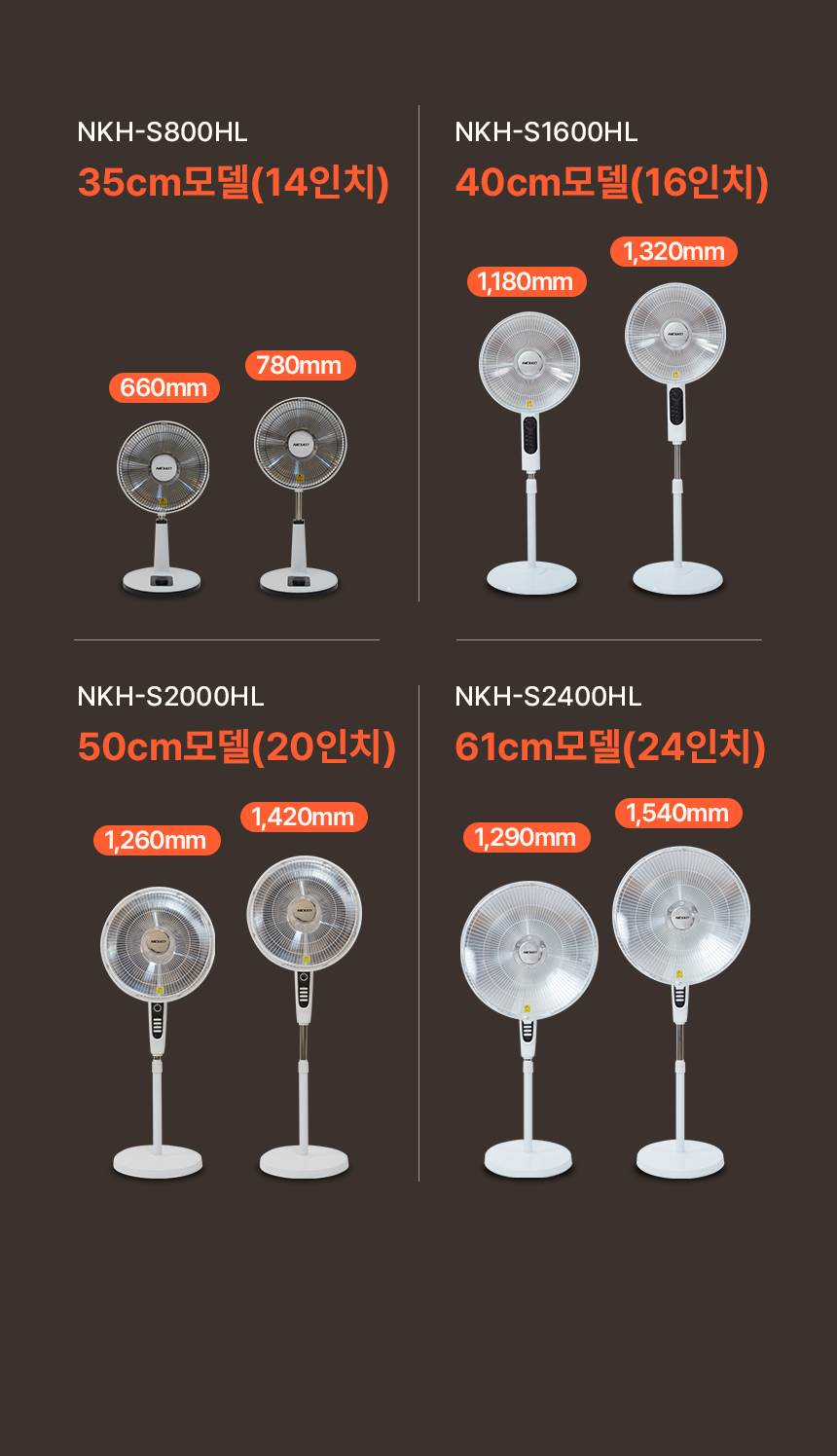 한솔 넥스코 / 선풍기형 전기히터 스탠드_50cm / NKH-S2000HL 노출가준수필수