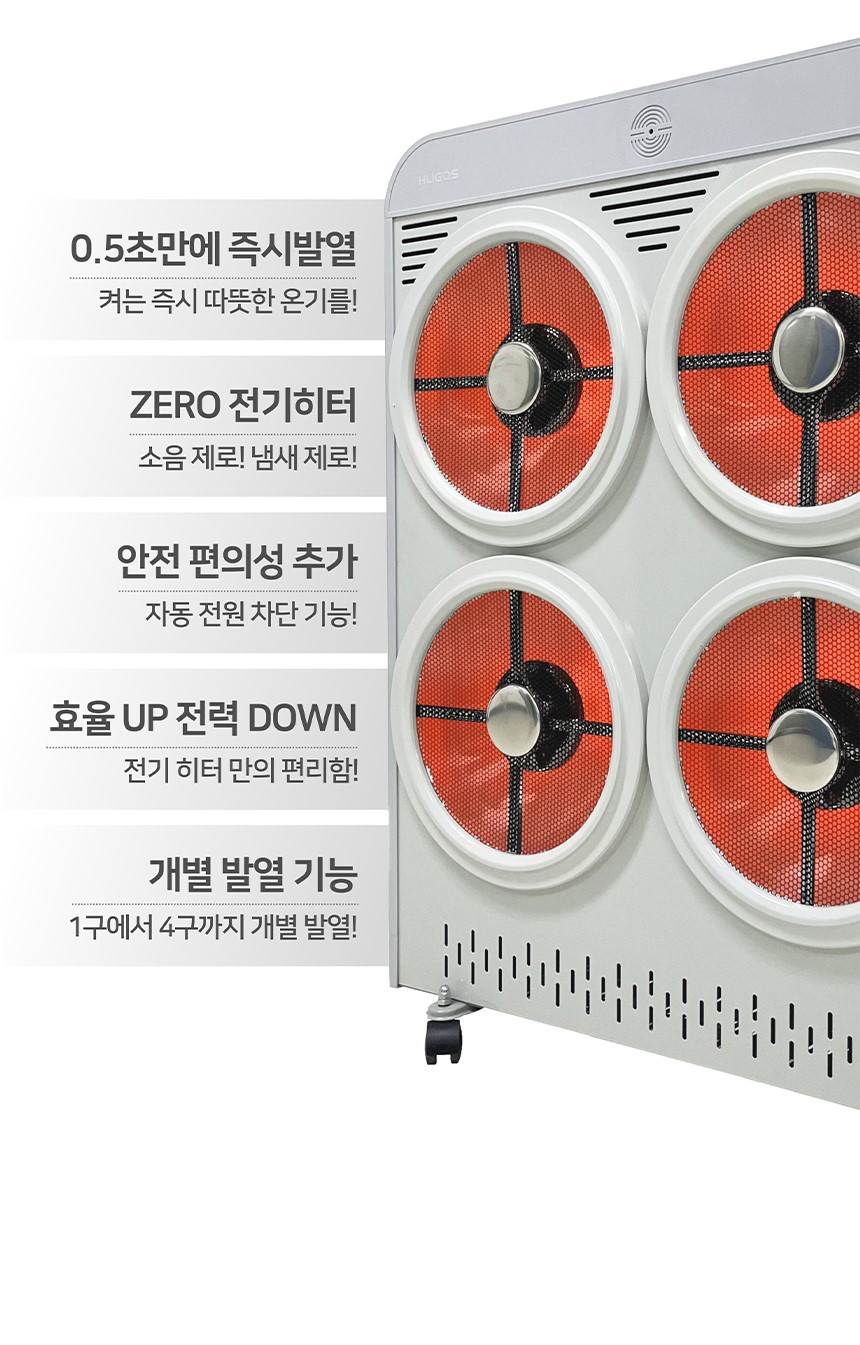 휴고스 하이라이트 4구 전기히터 BHR-H16 노출가준수필수