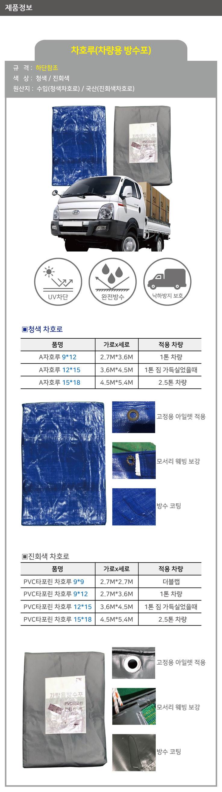 차호루(차량용 방수포) -청색 15*18 (4.5m*5.4m)