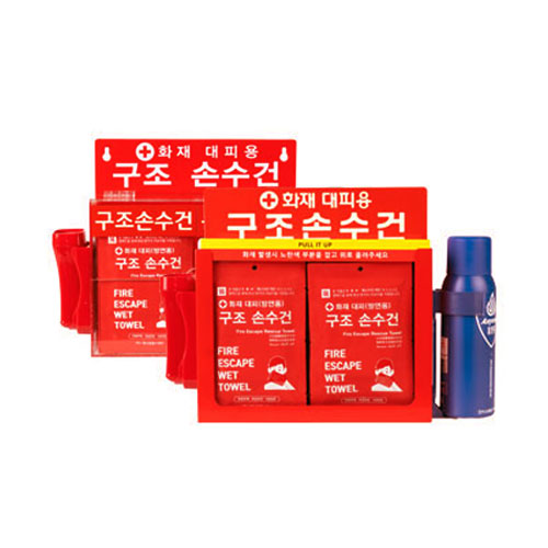 화재안전세트(손수건,소화기,조명등) 10개입 / 아크릴보관함