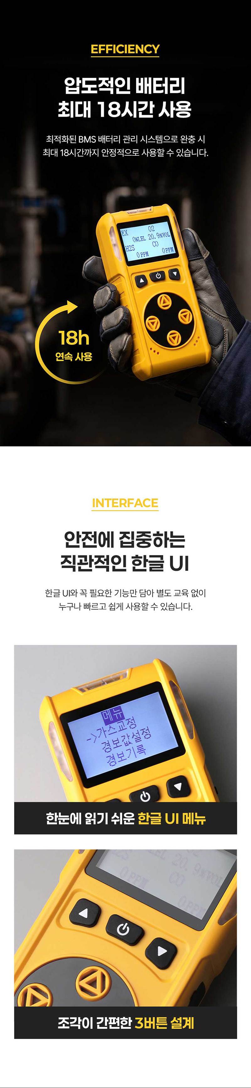 가제트 휴대용 복합가스측정기(4가스) / GD2000 본품